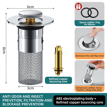 Auto-Rise Anti-Clog Sink Filter