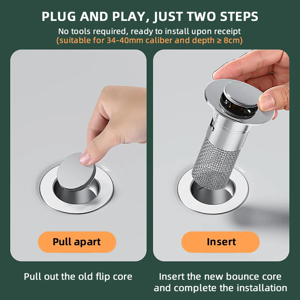 Auto-Rise Anti-Clog Sink Filter