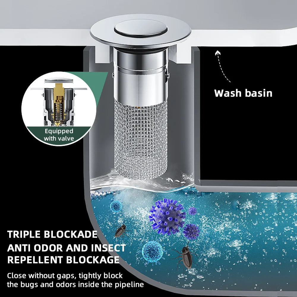 Auto-Rise Anti-Clog Sink Filter