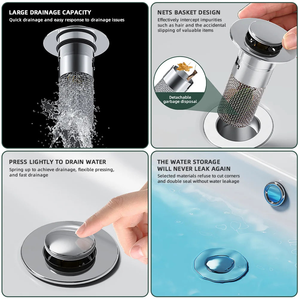 Auto-Rise Anti-Clog Sink Filter