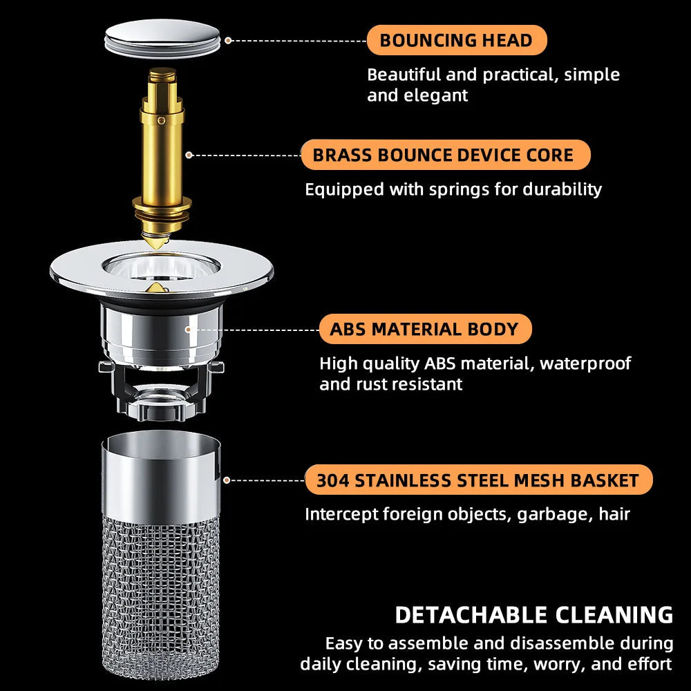 Auto-Rise Anti-Clog Sink Filter