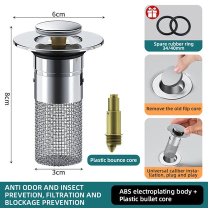 Auto-Rise Anti-Clog Sink Filter